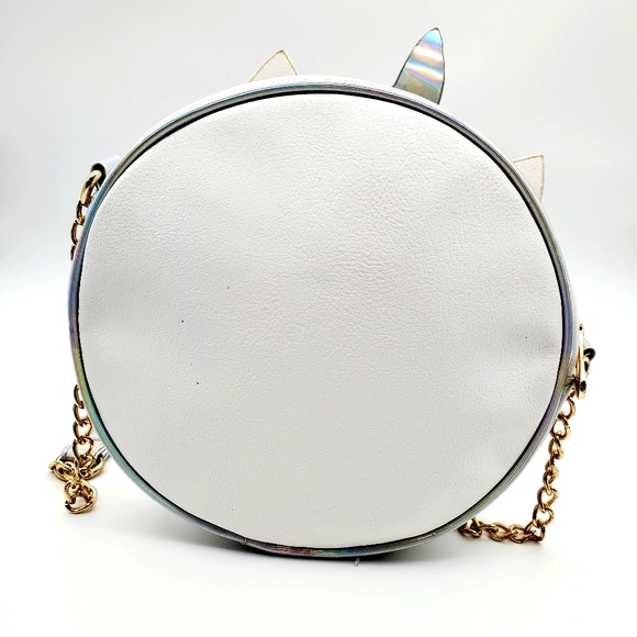 PURSE | Crossbody Canteen Unicorn White with Gold Chain - Picture 4 of 8